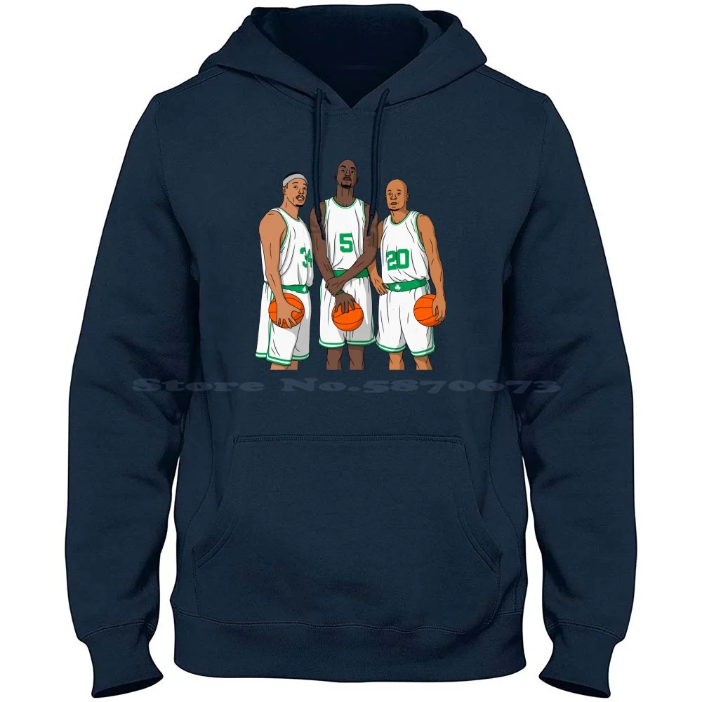 Pierce , Garnett And Allen-Boston Basketball Champions 100% Cotton Hoodie T Shirt Paul Pierce Kevin Garnett Kg Ray Allen Boston