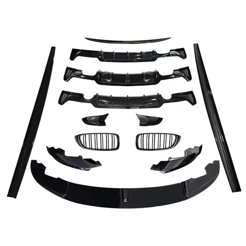 

Tom AutoFor 4 Series F32 Black Kit Spoiler Front Lip Rear Diffuser Mirror Side Skirts Grille Bodykit 2013-2019