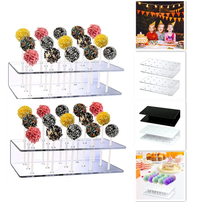 15 Holes Lollipop Display Stand Clear Acrylic Lollipop Holder Stand Candy Rack for Baby Shower Birthday Wedding Party