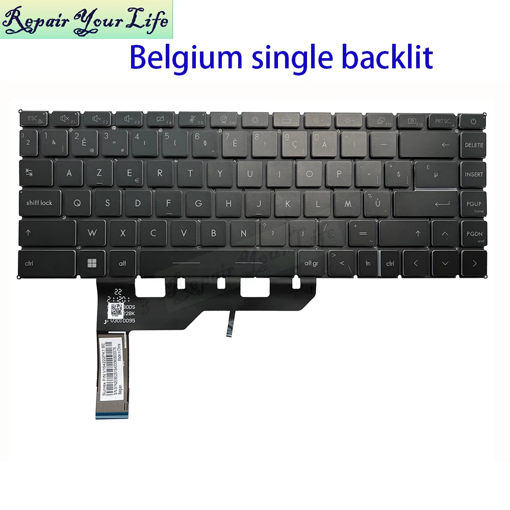 UK French AZERTY Belgian Backlit Keyboard For MSI WS66 Creator Z16