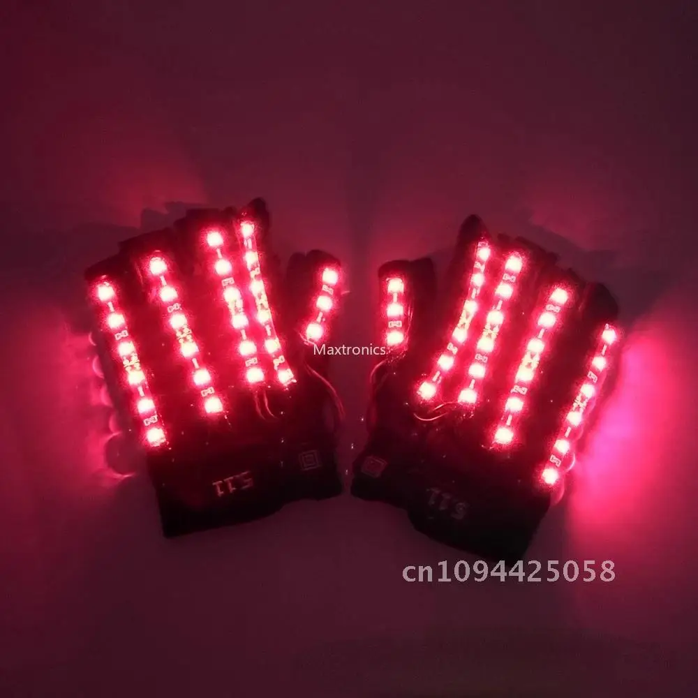 Cosplay LED Gloves 6 Colors Red/Blue/White/Yellow/Pink/Green for Male and Female DJ Party Stage Performance Luminescence Props