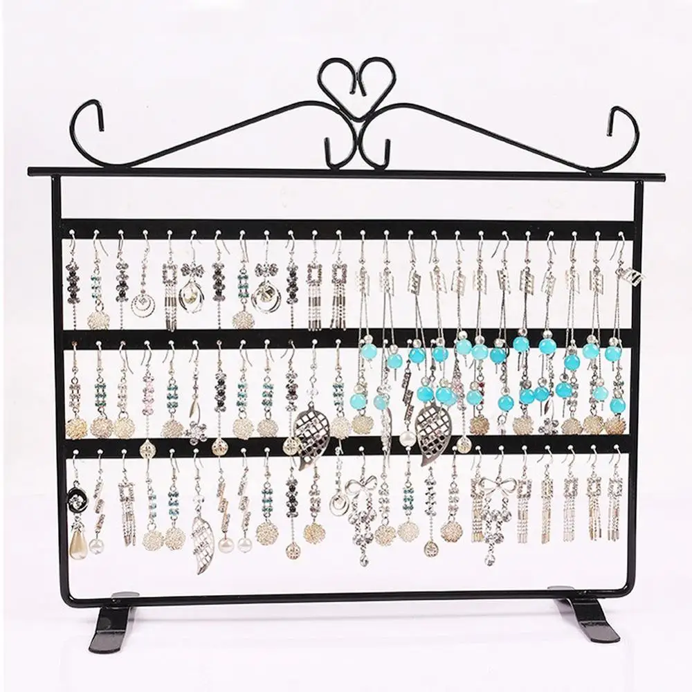 72 Holes Metal Earring Necklace Display Holder Jewelry Display Stand Rack Organizer Jewelry Display Rack Earrings Organizer