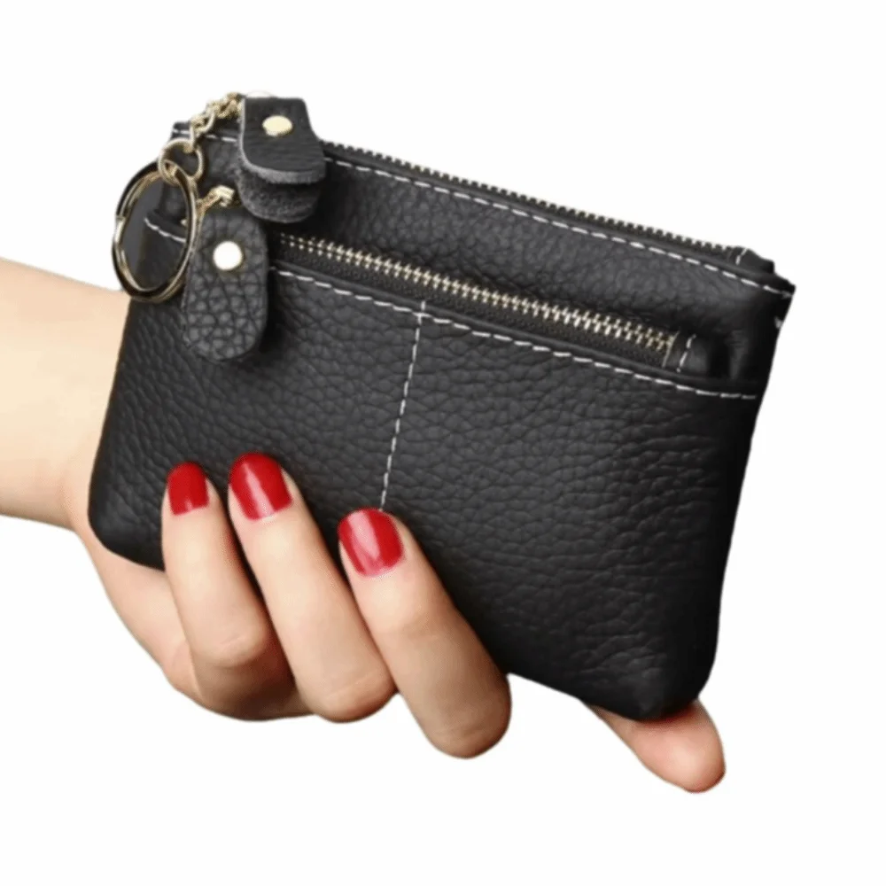 Vintage Mini Coin Purse PU Leather Multi-Card Slot Zipper Coin Purse Large Capacity Portable Card Storage Pouch Card Holder