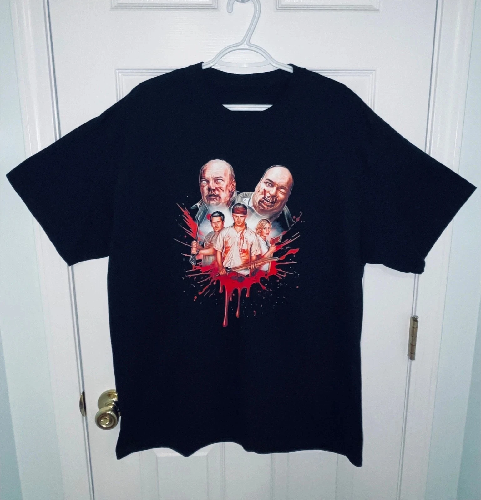 SHAUN OF THE DEAD Simon Pegg Black Graphic HORROR Movie T-shirt Graphic T-Shirt High-end Luxury Unisex Style