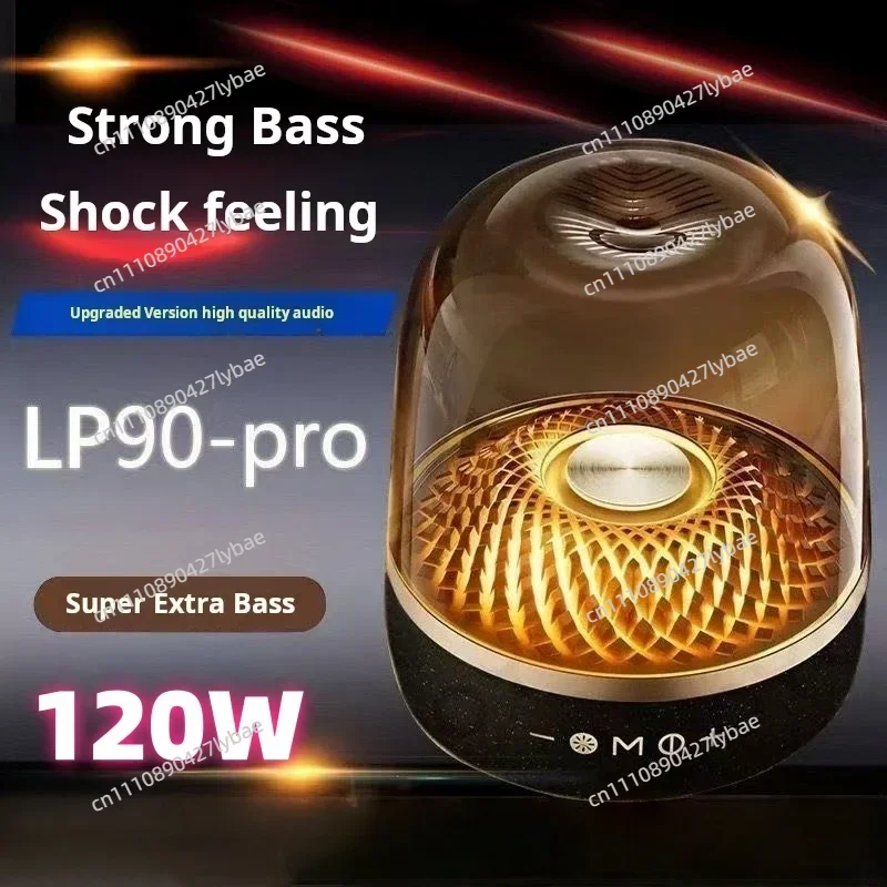 LP90 Pro/Max Bluetooth Speaker Outdoor Portable RGB Sound System with Aura Glass Design 9D Surround HiFi subwoofer Caixa De Som