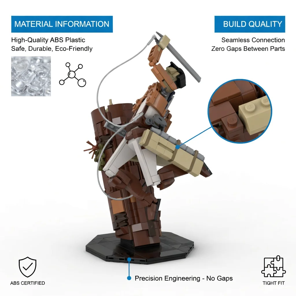 MOC Anime Giant Slayer Action Figure Building Blocks Set Airborne Swordsman Combat Scene DIY Bricks Model Desktop Decor