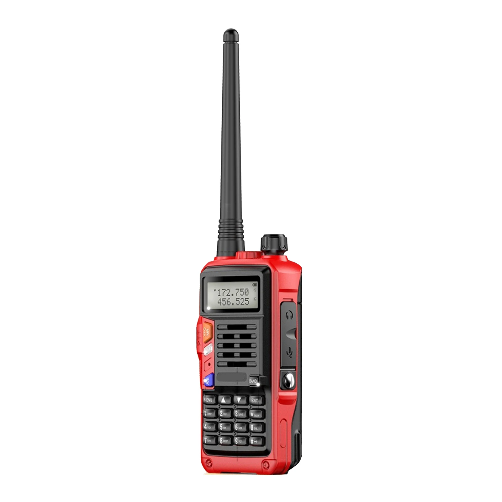 Walkie Talkie de mano premium Tri-Band 10W Ham Radio bidireccional con 2 antenas 10KM Señal estable Función VOX de largo alcance 128CH Rojo