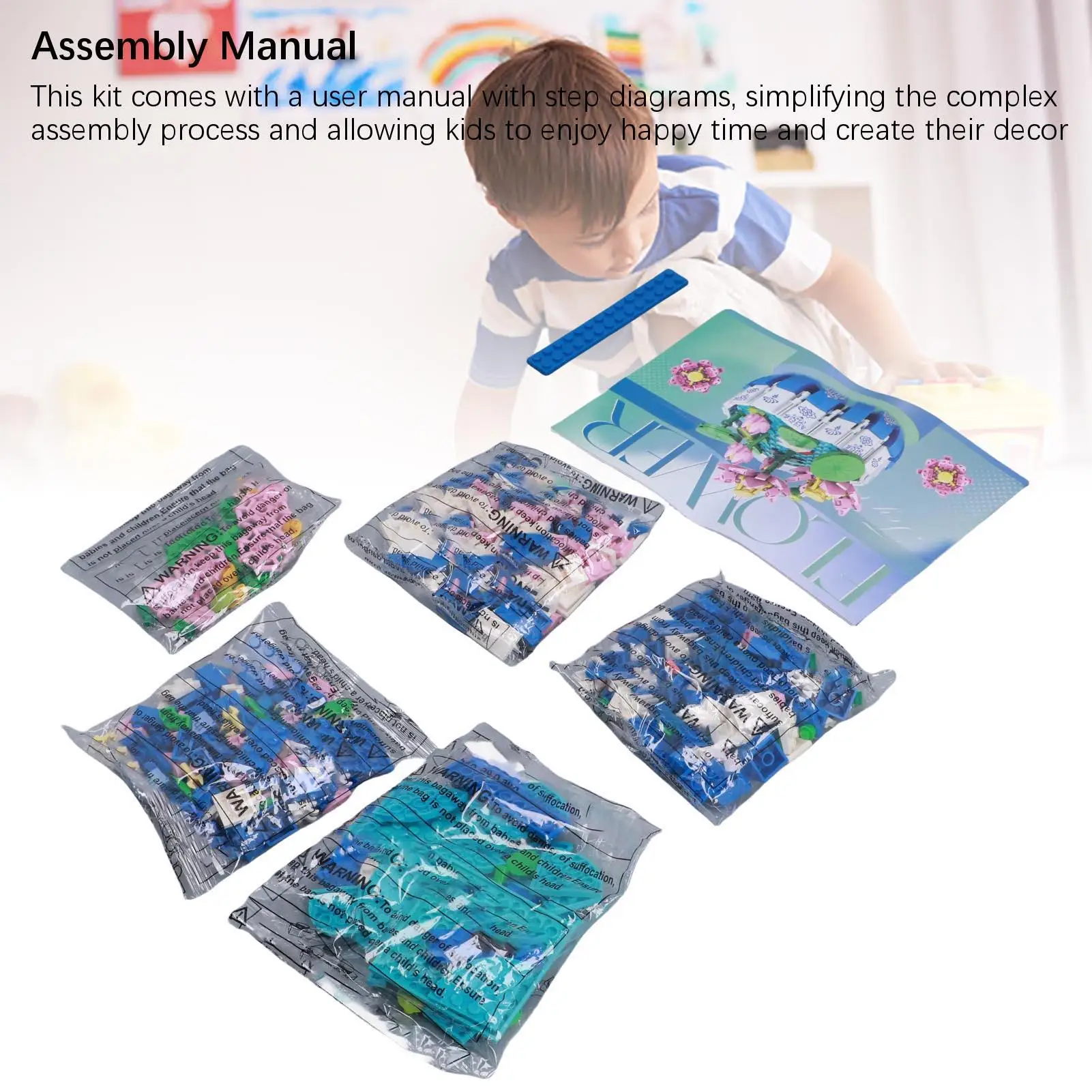 مجموعة مكعبات البناء للأطفال لعبة تجميع الزهور والأوعية التقليدية للأطفال الذين يلعبون التعليم المبكر