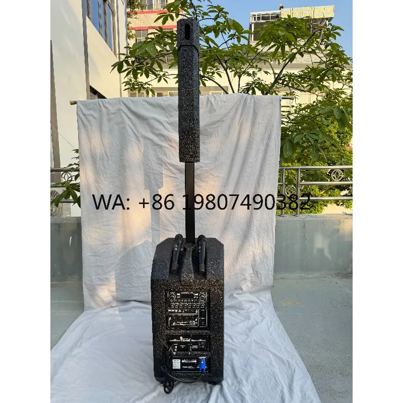 

300W Rechargeable Wireless Active Column Array Speaker 2*10 Inch Aluminum Alloy Portable Stage Audio Subwoofer System