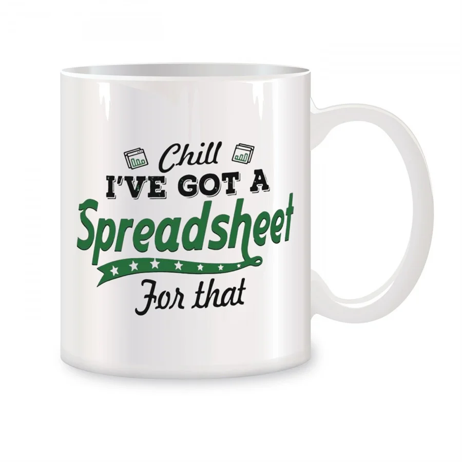 

Excel accounting special printed form mug, employee gift, birthday gift, ceramic coffee cup