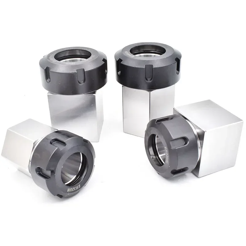 Hexagon ER40 Spring Collet Chuck Holder Hex ER32  ER25  square Block 45x65mm For cnc machine Lathe Engraving Machine