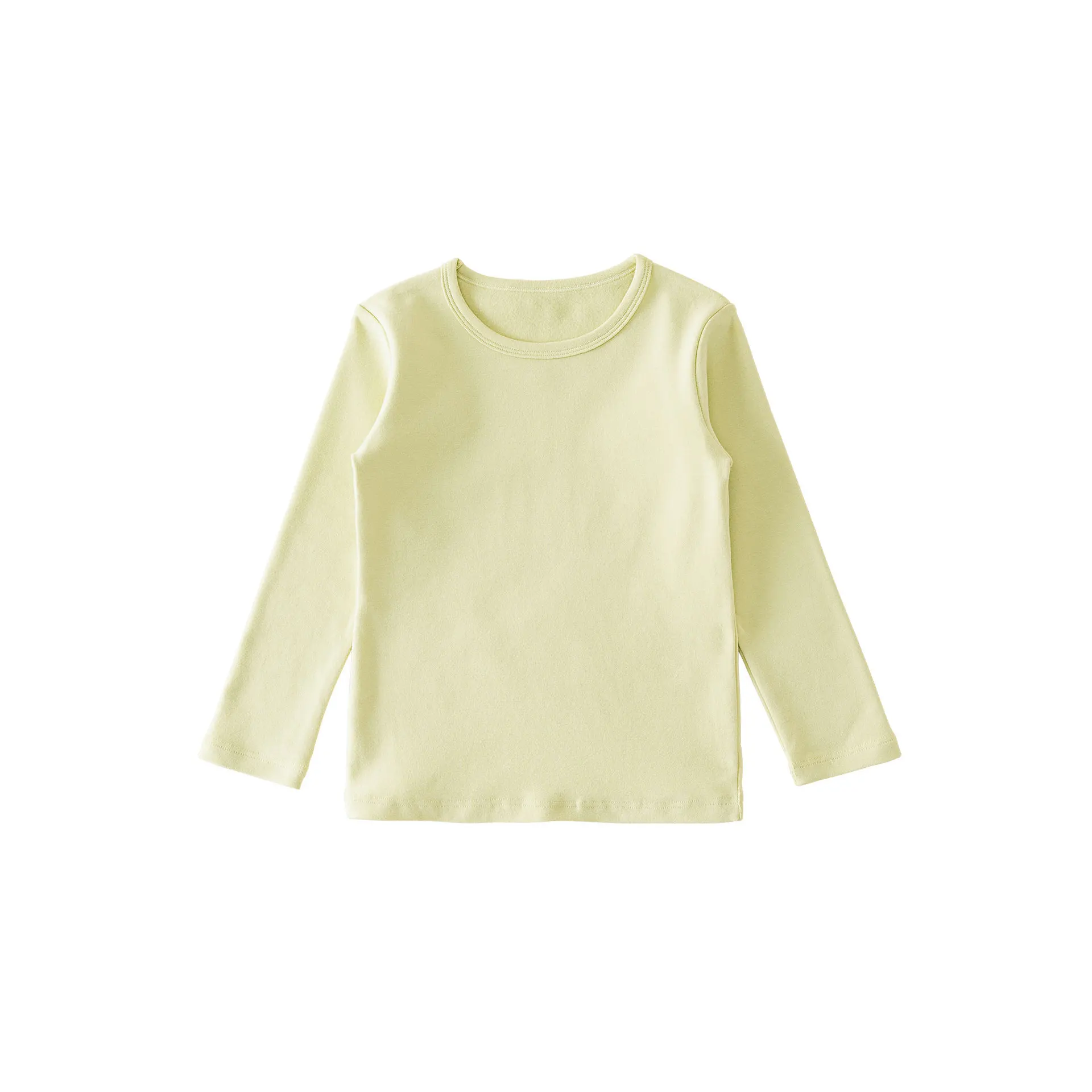 

Футболка Верхнее базовое пальто Одежда Пуловер Детская нижняя одежда Осень Зима Теплая чистая хлопок Детская толстая одежда с длинными рукавами и круглым вырезом