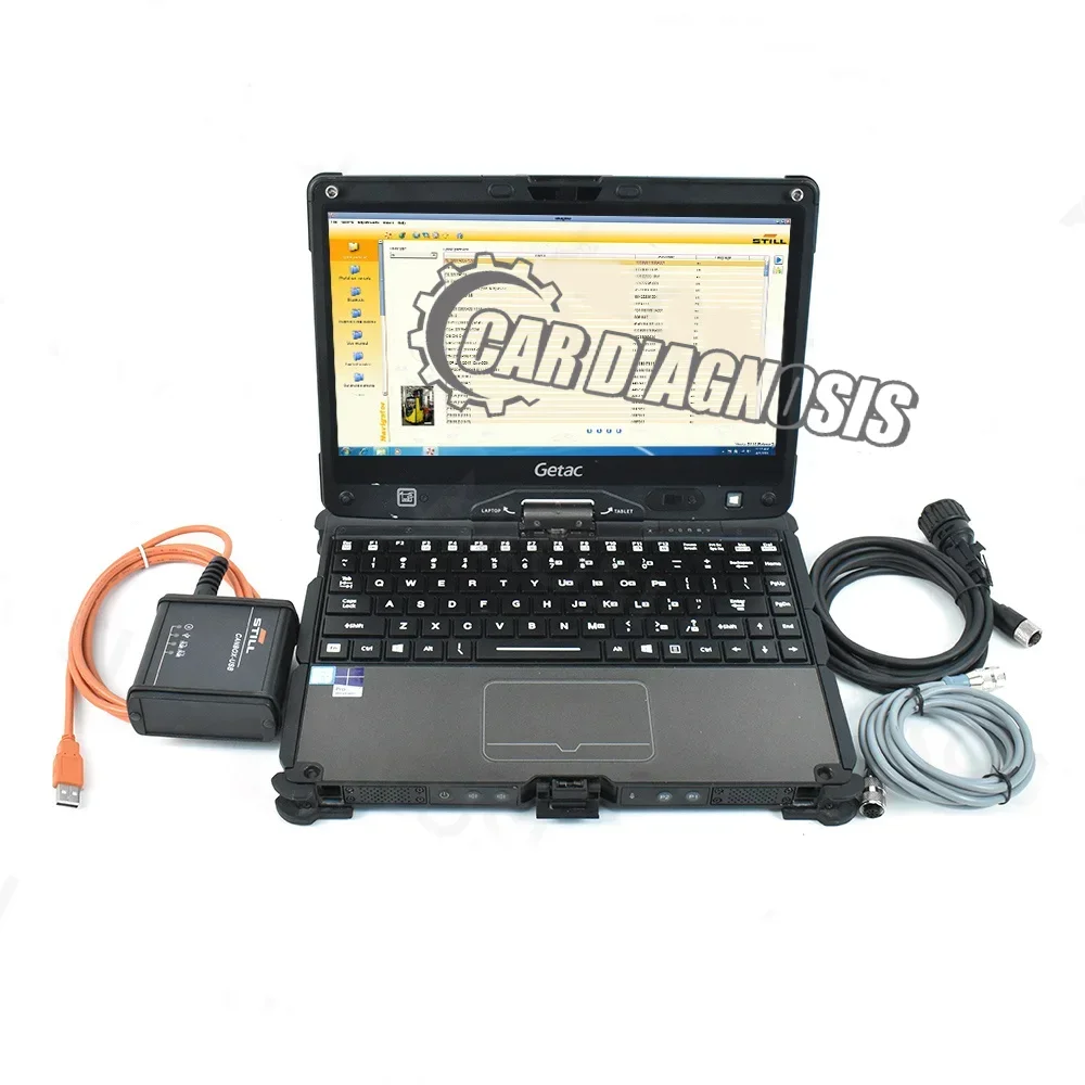 Portátil Getac V110 con pantalla táctil + Kit de diagnóstico Still Incado Box para carretillas elevadoras STILL STEDS Navigator, herramienta de diagnóstico Canbox