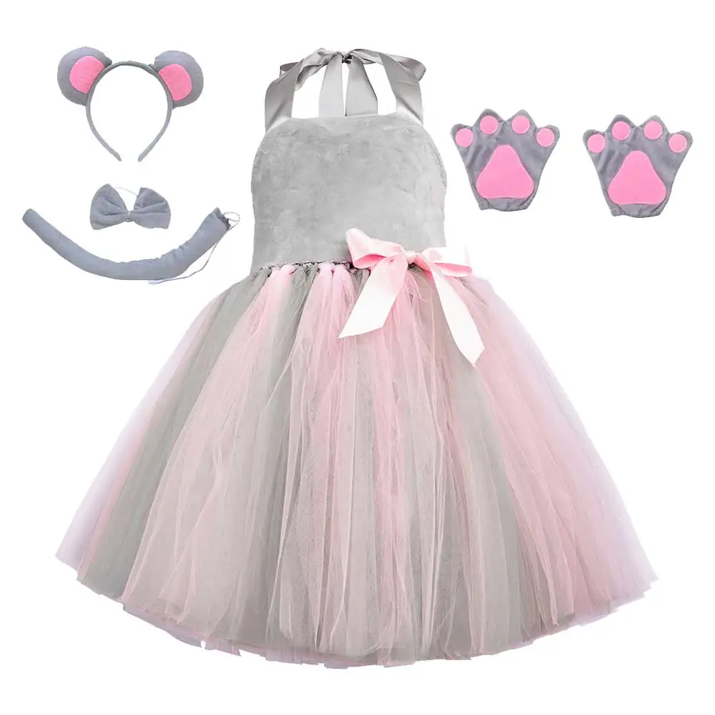 Commercio all'ingrosso carino Zebra Mouse Cosplay gioco di ruolo bambino ragazze Tutu gonna vestito cartone animato Costume bambini bambini fantasia vestiti del partito