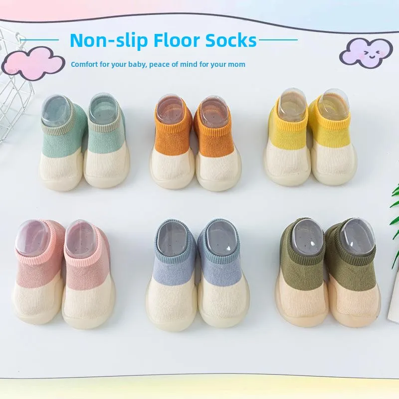 Non-Slip Thick Bottom Floor Socks Children's Step Learning Indoor Spring Autumn Baby Shoes Infant Floor Shoes Toddler Socks