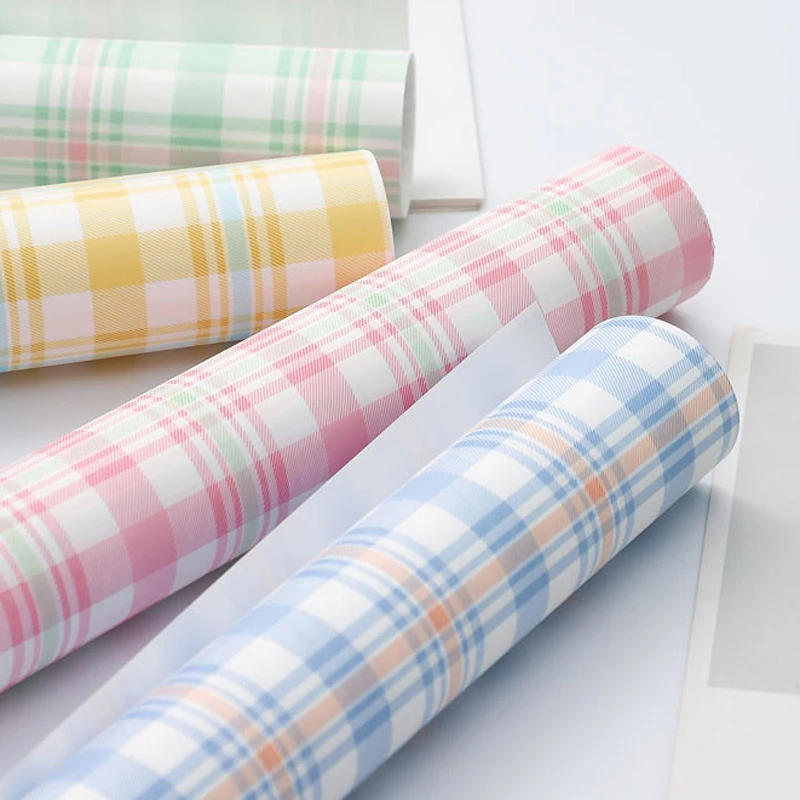 20 pcs Flower Wrapping Paper Wholesale New Two-color Plaid Wrapping Paper Thickened Waterproof