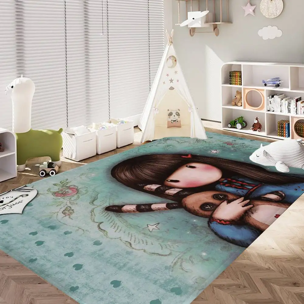 Cute Gorjusses Cartoon S-Santoro Hallway Carpet Non-Slip Laundry Room Mat Laundry Decor Balcony Child Living Room Toilet Rug