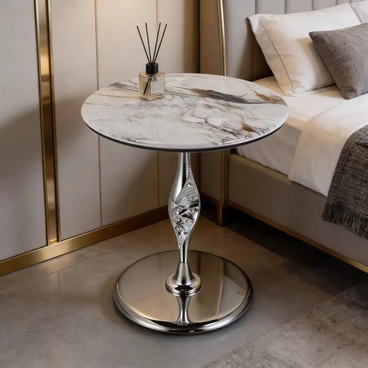 Sintered stone home coffee table, modern minimalist living room corner table,