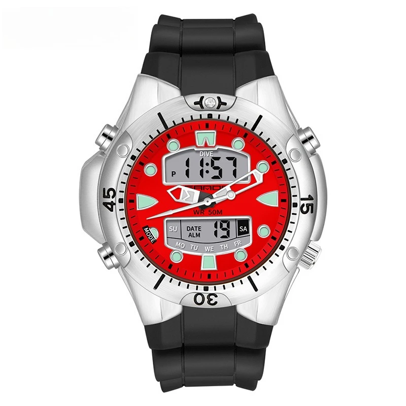 

Многофункциональные спортивные часы из сплава, водонепроницаемые, модные, с двойным дисплеем, для мужчин и женщин, студенческие, электронные.