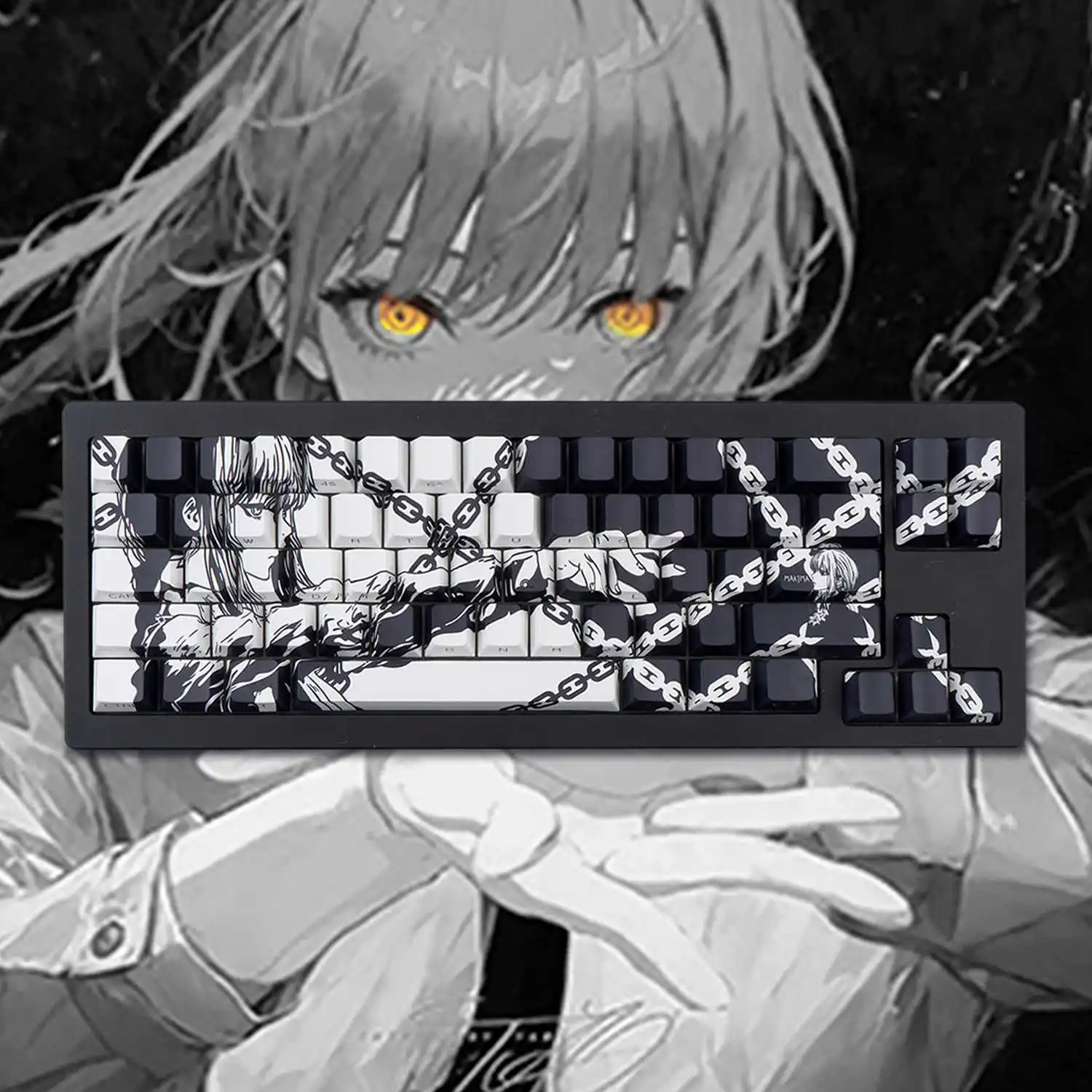 Cool Anime Keycaps Cherry Profile Side-Engraved Transparent 131-Key Mechanical Gaming Keyboard Keycaps  Gift for Boys and Girls