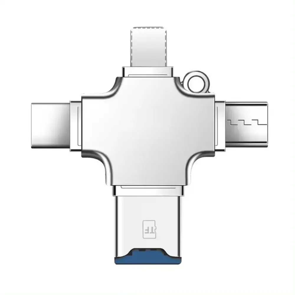 4-in-1-Speicher Micro SD-Kartenleser für iPhone iPad Android Mac PC Kamera Typ-C Beleuchtung USB C Android Reader Tragbares Lesegerät