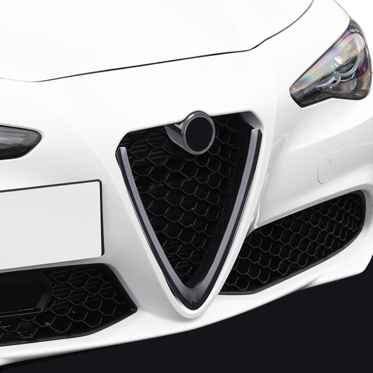 For 2017-2020 Alfa Romeo stelvio ABS carbon fiber car styling front grille decorative frame sticker car exterior accessories