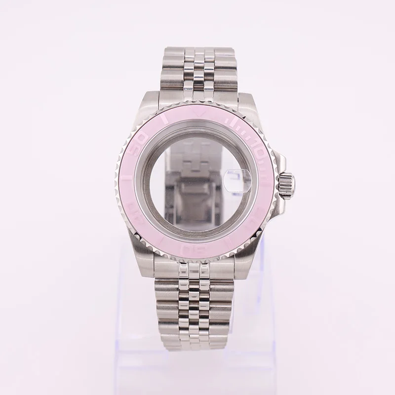 40mm 골드 서브마리너 시계 케이스, 쥬빌리 브레이슬릿, 세이코 모드 키트용 자동 남성용 손목시계 교체 부품