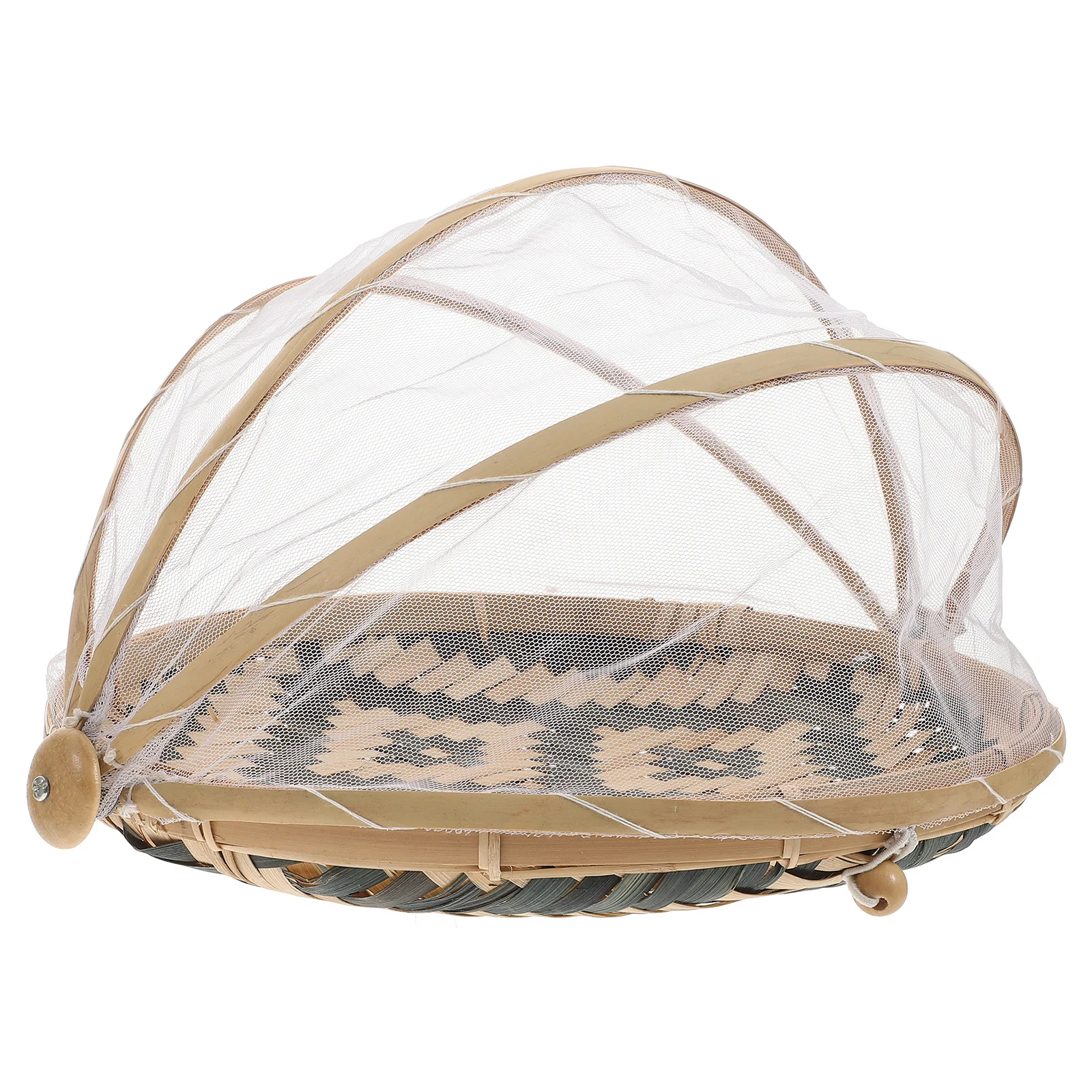 

1pc Food Storage Bamboo Tent Basket Small Size Mesh Cover For Cake Dessert Snacks Hygienic Protection Kitchen Organizer Gift