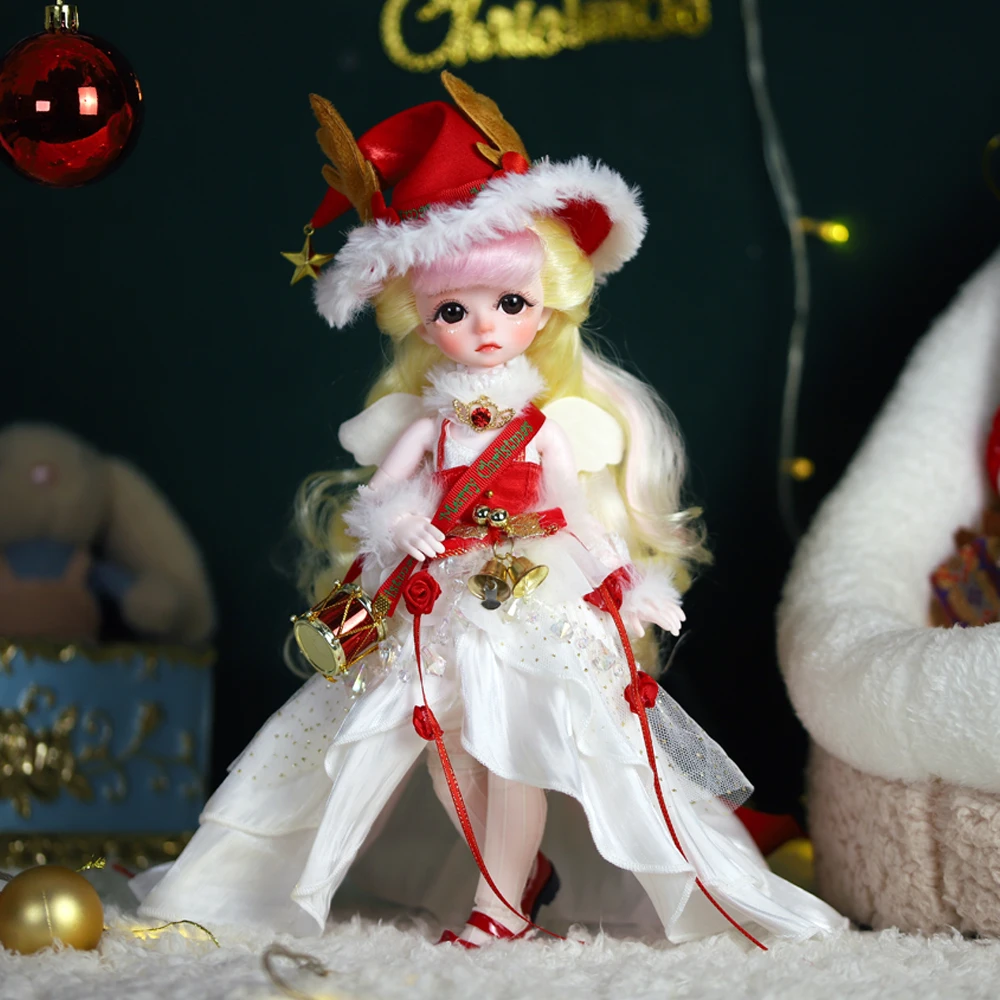 

DBS Dream Fairy 1/6 BJD Customized Makeup 28CM Ball Joint Dolls Christmas Style Including Clothes Headwears Shoes Girls SD