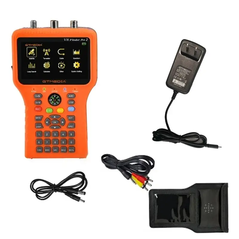 GTMEDIA V8 Finder PRO 2, Buscador de Señal Satelital DVB-S2 DVB-T2 DVB-C Freesat H.265, Medidor Duradero de Fácil Instalación, Enchufe Estadounidense