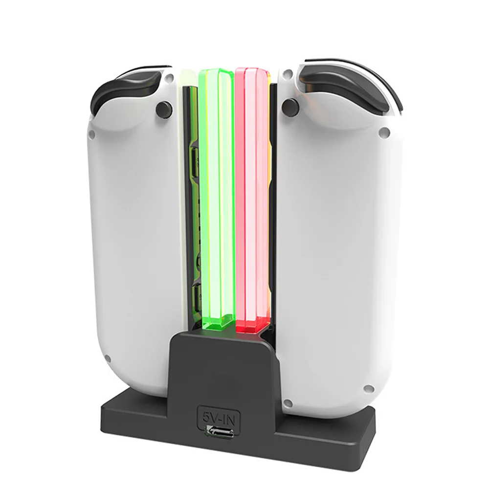 

Dual Game Controller Charging Dock Compatible For Joy-Con Led Charge Indicator Stand Organized Desktop Storage Holder