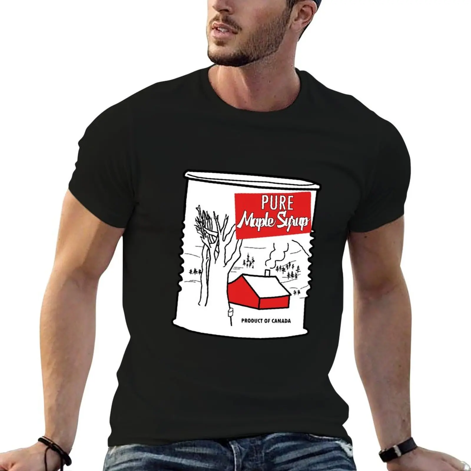 Tin of Canadian Maple Syrup T-Shirt cotton t shirts high quality man t shirts for men t shirts for man slim fit T-shirt