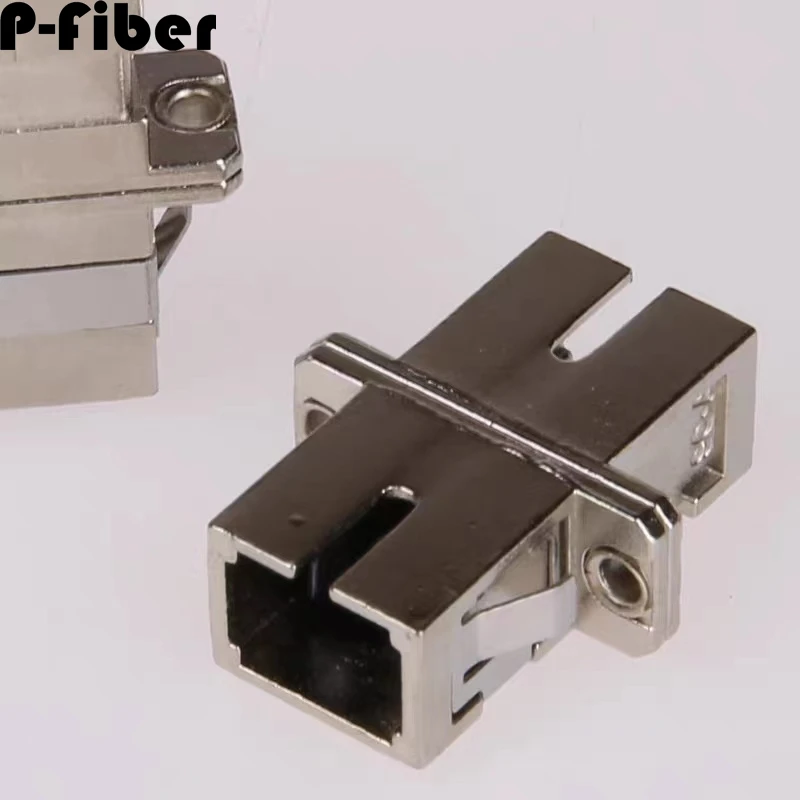 fiber adapter 5pcs SC-SC metal optical coupler flange zinc metal fiber optic connector pigtail jumper P-fiber