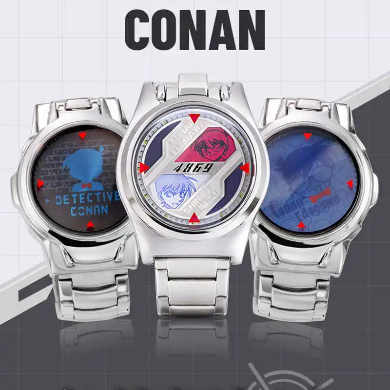 

Detective Conan Watch Flip Magnifying Glass Led Touch Screen Electronic Waterproof Anime Peripheral Cosplay Props