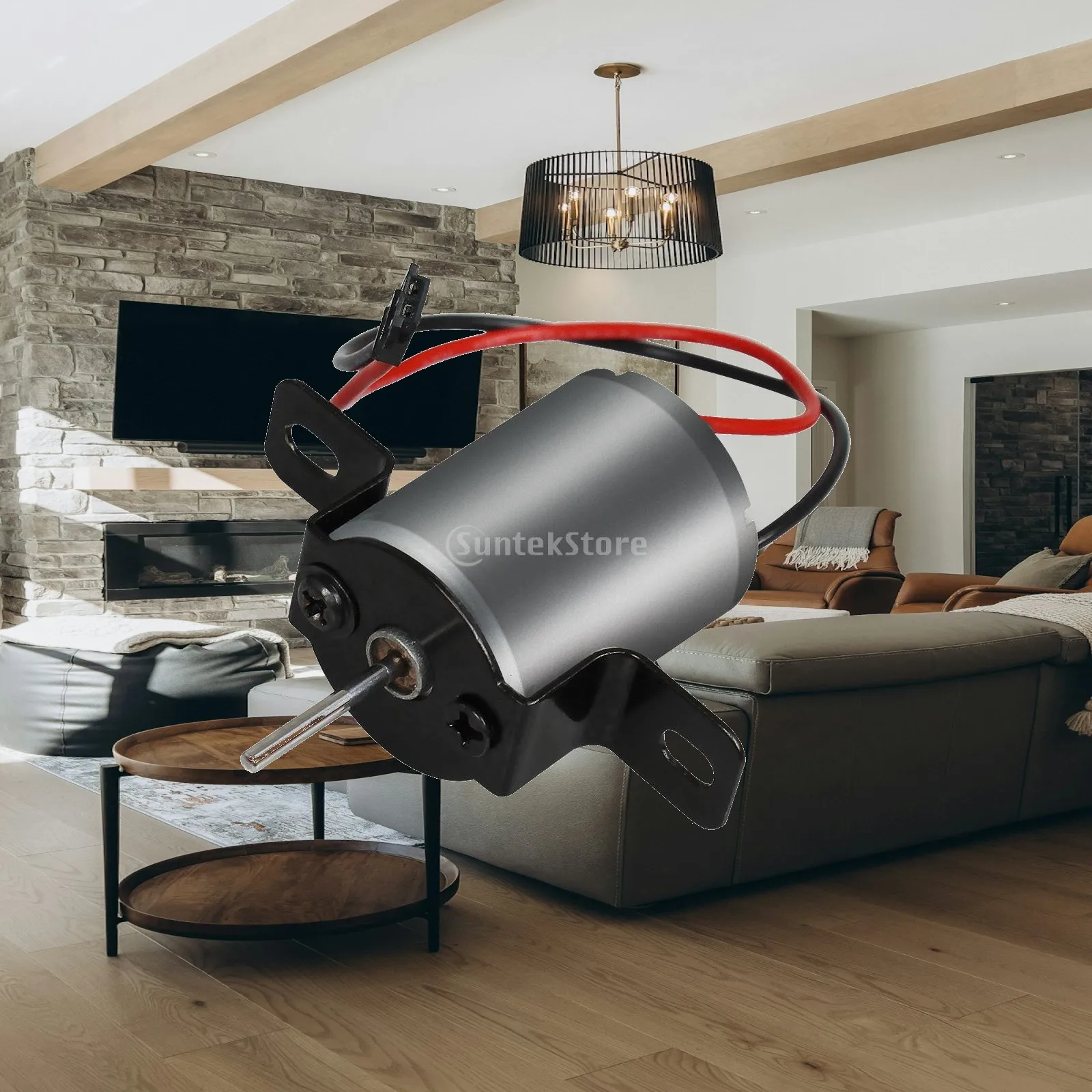 Fireplace Fan Motor, Heat Powered Stove Fan Motor, Aluminum Spare Part Eco Fan Motor, Fireplace Fan Accessory for Thermal Fan
