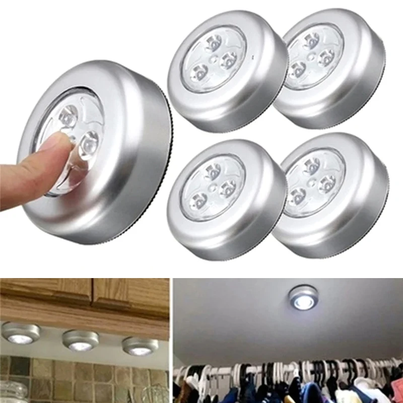 Wardrobe Bedroom Stairs Mini Touch Control Night Light Kitchen Wireless LED Cabinet Light Battery Powered Closet Light