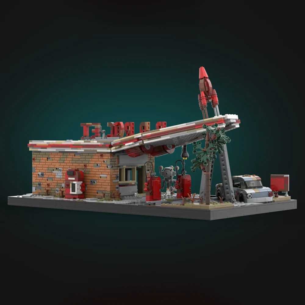 Nuovo 2168PCS City vendita calda Street Scene Moc Fallout 4 Red Rocket Truck Stop modello creativo giocattolo per bambini blocchi di costruzione