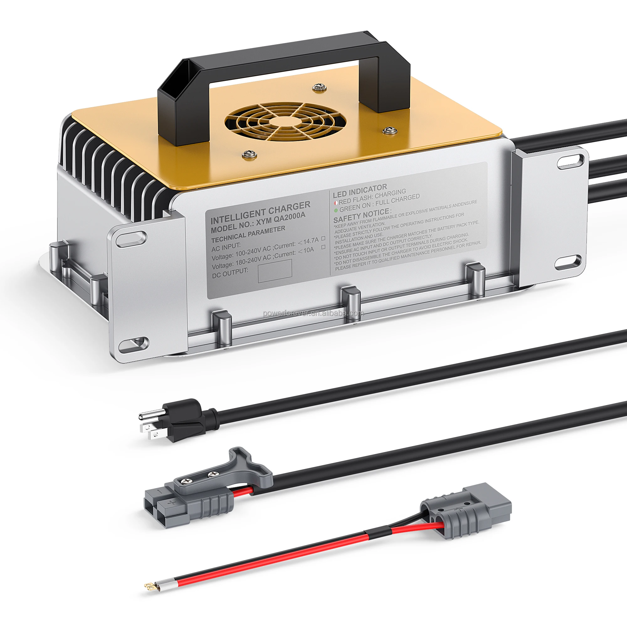 .48V 72V 84V 25A 50A Lithium Battery Charger 2000W 3000W with Anderson Plug US EU UK for Golf Cart Club Car