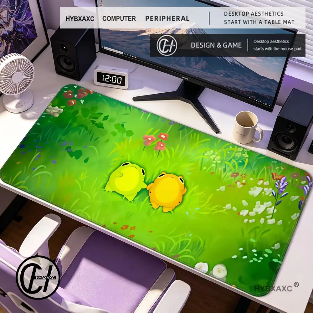 

HYBXAXC Frog On Lce Abi Toads Mouse Pad Non-slip Locking Edge DeskMat PC Laptop Accessories Rubber Keyboard Large Game Carpet