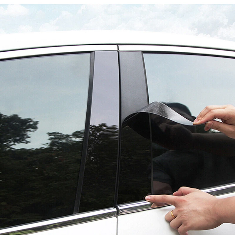 8Pcs Car Door Window Pillar Posts Trim Cover Stickers for Hyundai Santa FE 2007 2008 2009 2010 2011 2012 санта фе 2 аксессуары