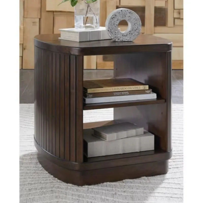 Living Room Furniture High Quality Modern Brown Mango Wood Side Table Sofa End Table
