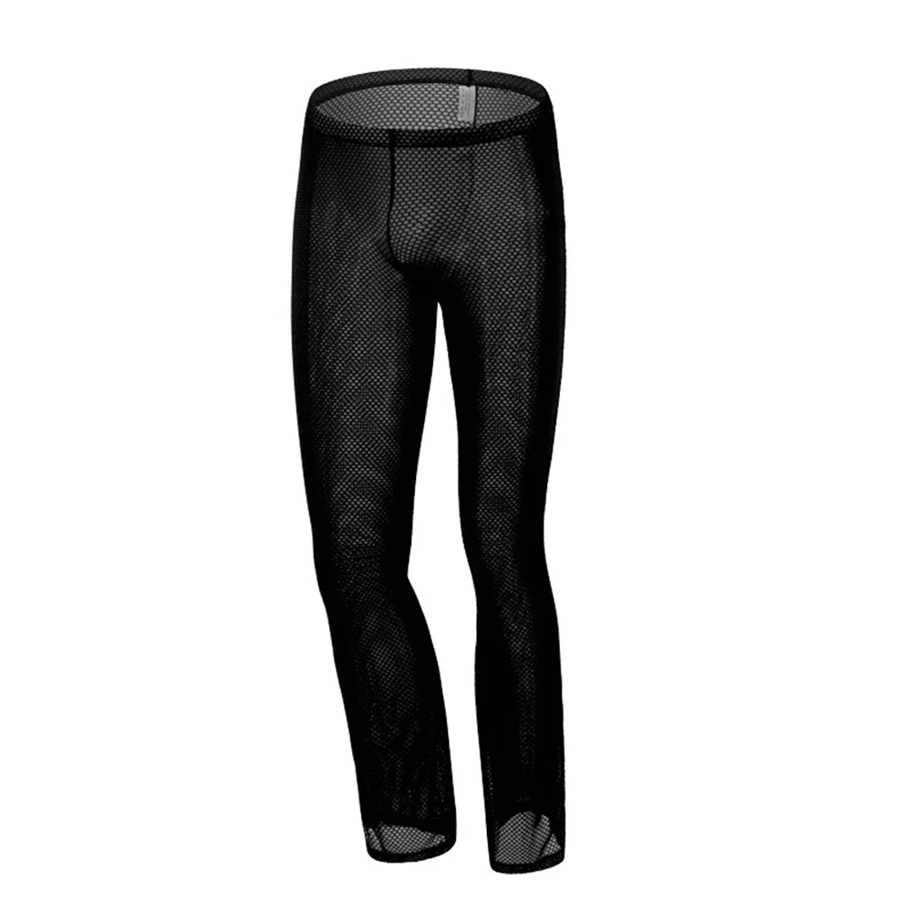 2022 Hot Fashion Men Sheer See Through Mesh Breathable Underwear Sports New Ultra-thin Fitness Long Johns Pants Leggings