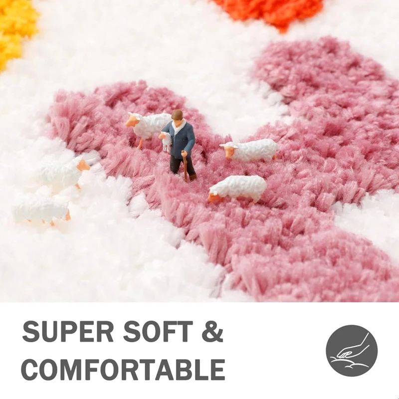 Kids Tufted Bath Rug Microfiber Non-Slip Mat 40x60cm 50x80cm Washable Absorbent Modern Bathroom Rug with Funny Letters Design