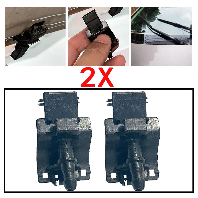 2PCS For Toyota Highlander XU40 2007-2013 Front Windshield Wiper Washer Jet Nozzle Hood Liquid Sprayer 85381-30110 85381-12300