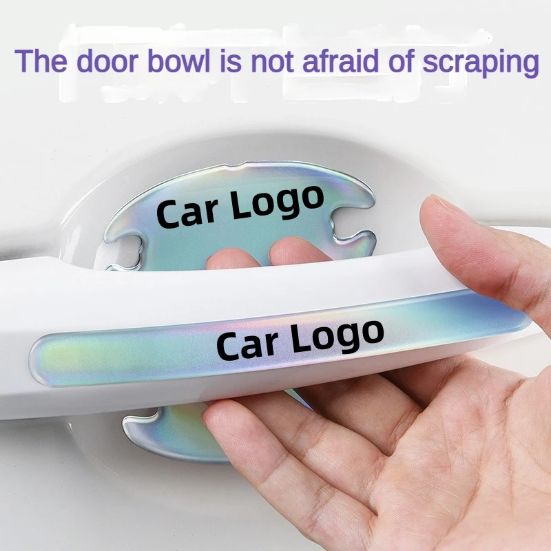 Car door bowl door handle protection sticker Car rearview mirror colorful glow-in-the-dark glue protection sticker auto parts 