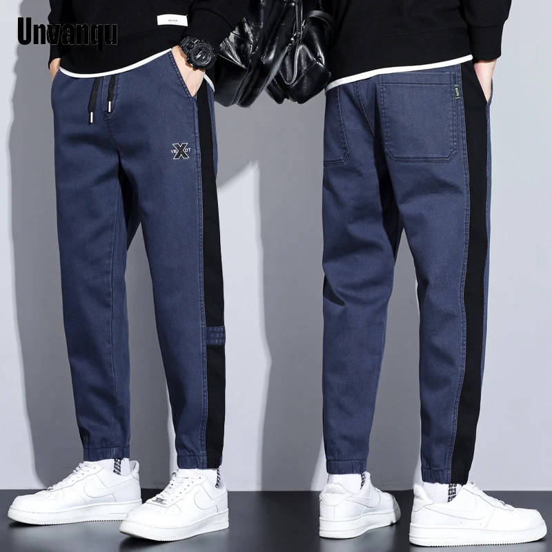 Unvanqu Men's Casual Pants Fashion Loose Straight Harem Jogging Sports Pant Street Versatile Trousers Male Spring High Quality