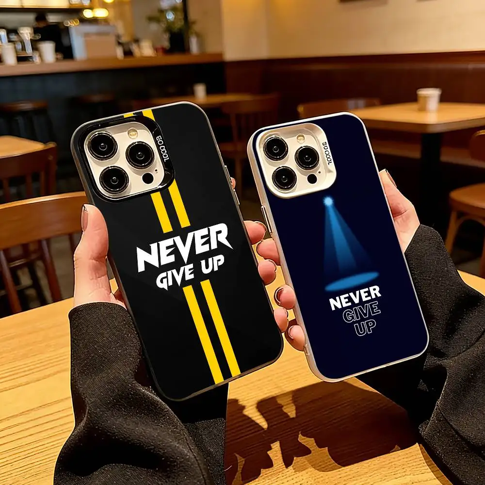 

M-Motivate yourself to never give up Phone Case For iPhone 17,16,15,14,13,12,11 Plus,Pro Max,XS,Colorful Silver Black Cover