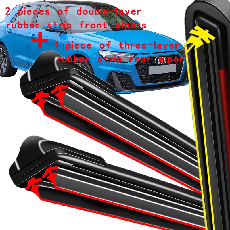 

For Audi A1 2019-2023 2020 2021 2022 Wiper Front & Rear Wiper Blades Windshield Windscreen Window Brushes 26"+18"+11"