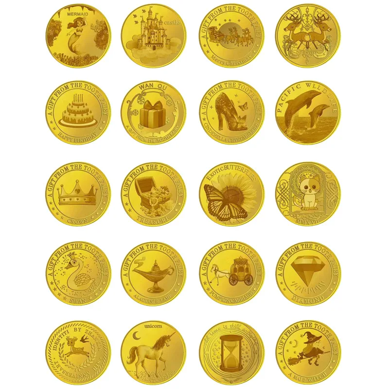 

Children Changing Teeth Tooth Fairy Commemorative Coin Tooth Fairy Lucky Collectible Coins Changing Teeth Metal Small Gift