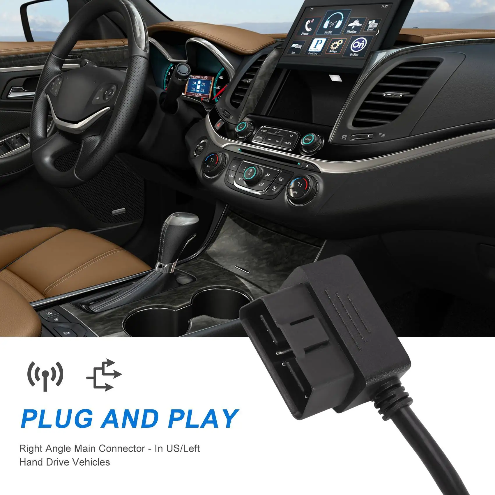 50cm Y Style OBDII Adapter Splitter Cable Male to Dual Female OBD2 Diagnostic-Tool Car Connector